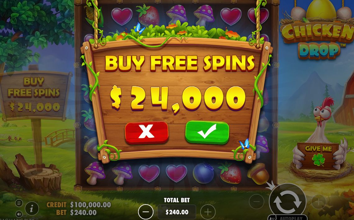 Egg drop during a Free Spins round