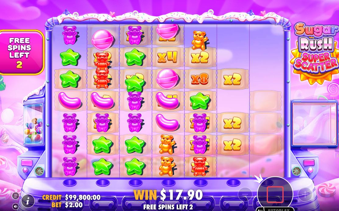 Free Spins round, grid after the tumble sequence settles